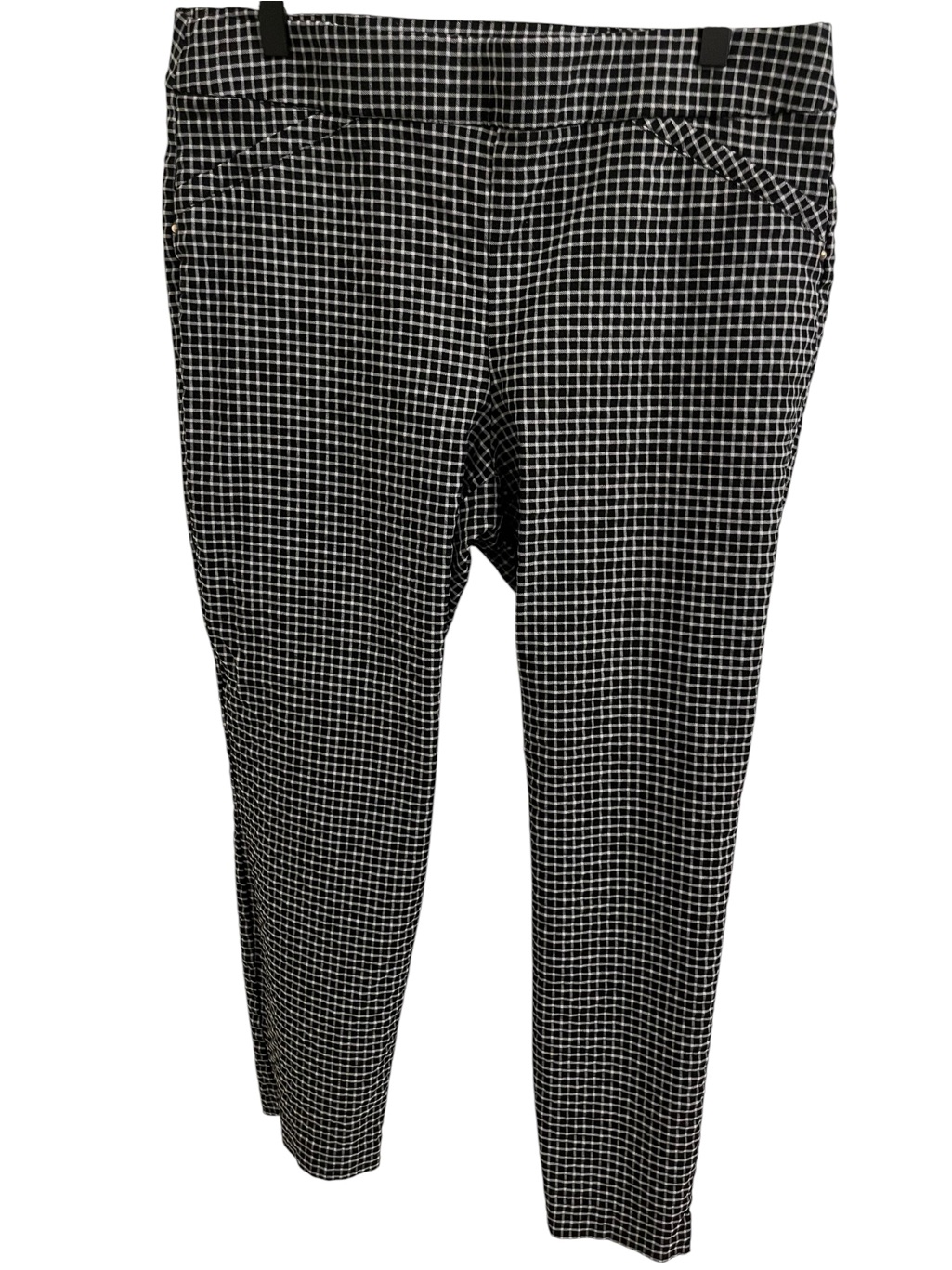 Briggs New York Black & White Grid Ponte Pants
